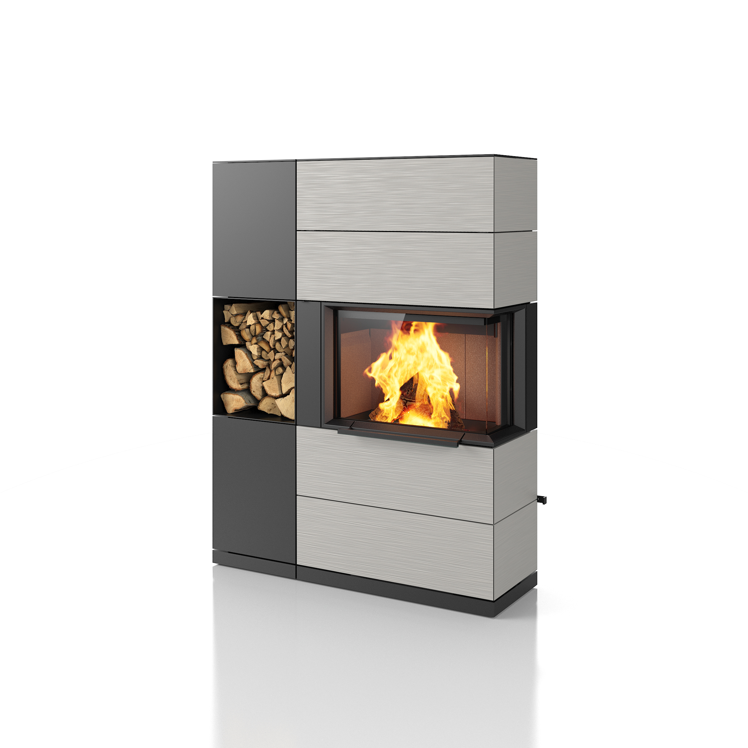 PADUA 160, shelf left with lateral flue pipe connection and supply air connection